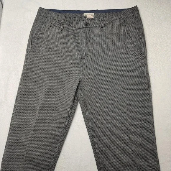 Carbon2Cobalt Pants Mens 36x33 Gray Check Cotton Chino Straight Casual Trousers - Picture 2 of 12